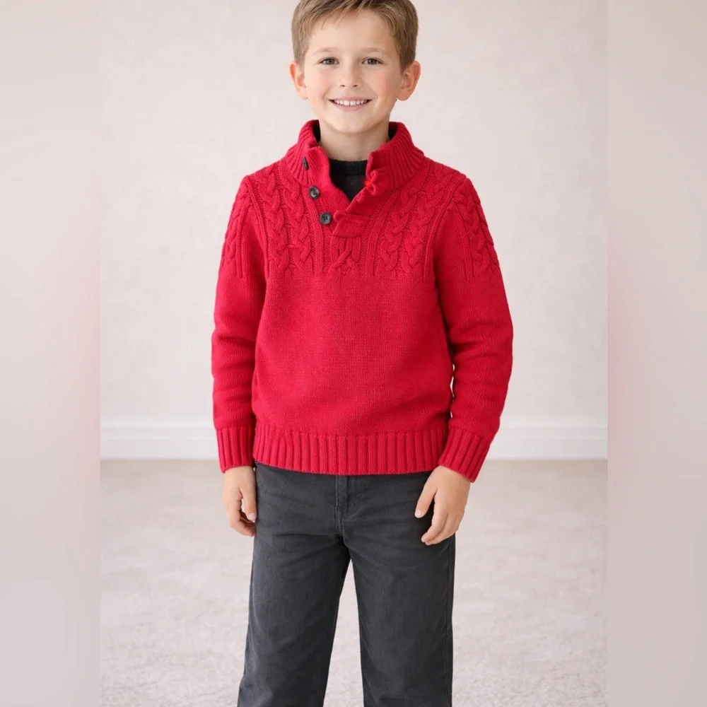 Gap Red Mockneck Sweater & Gray Pants NWT Size 5